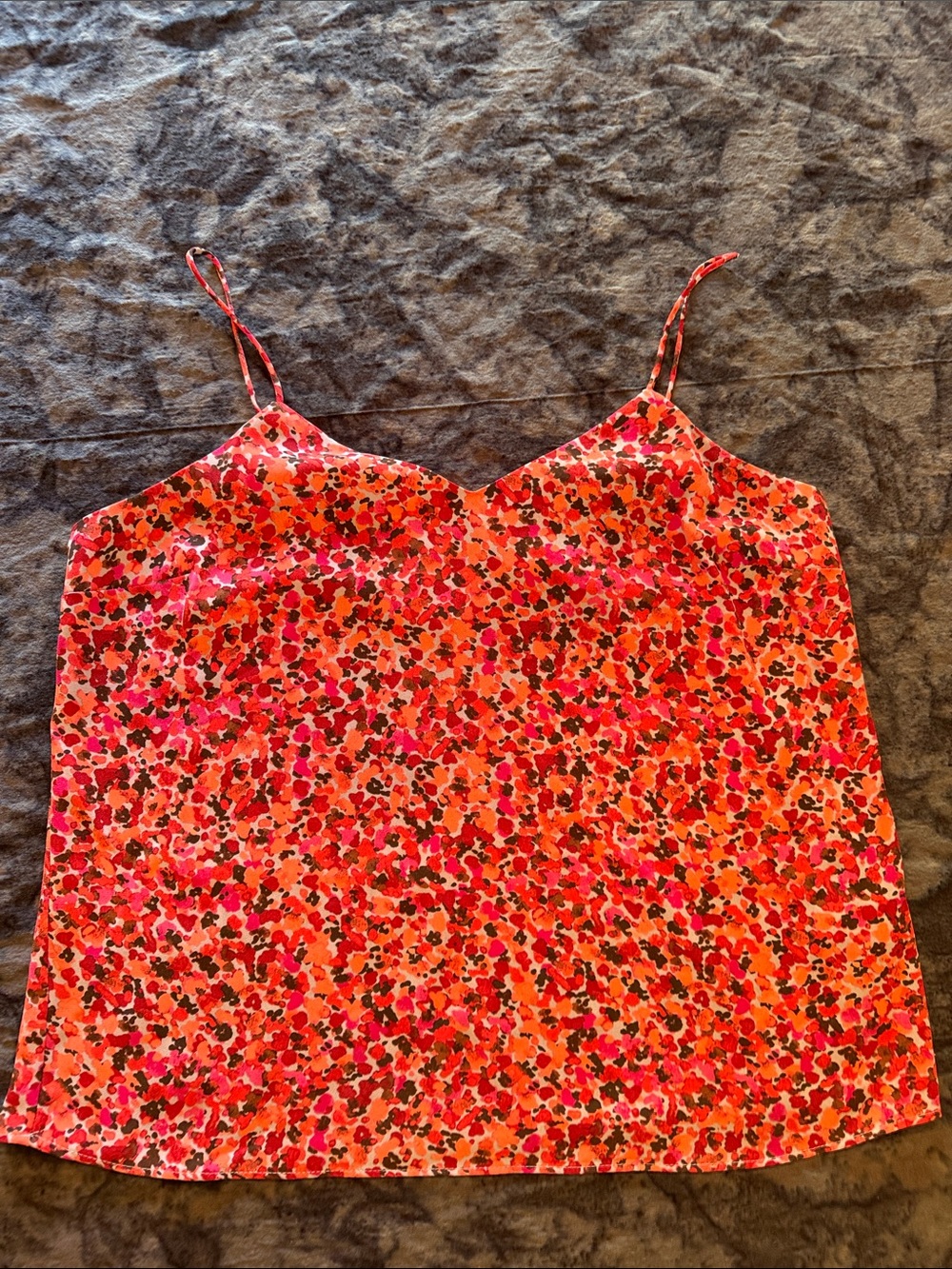 Nine West Red and Pink Floral Spaghetti Strap Cami